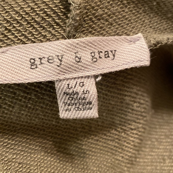 Grey & Gray, Sz Lg, Olive Green, Hooded Cardigan Sweatshirt - Picture 6 of 7
